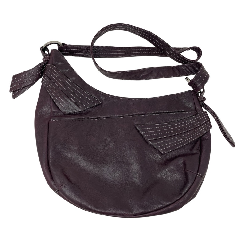 RARE! Michelle Vale Plum Leather Crossbody Bag NWOT